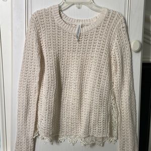 Lace back sweater
